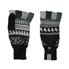 Black & White Traditional Print alpaca mittens