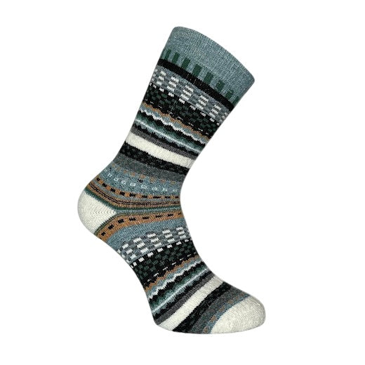 Mint Geometric alpaca sport socks