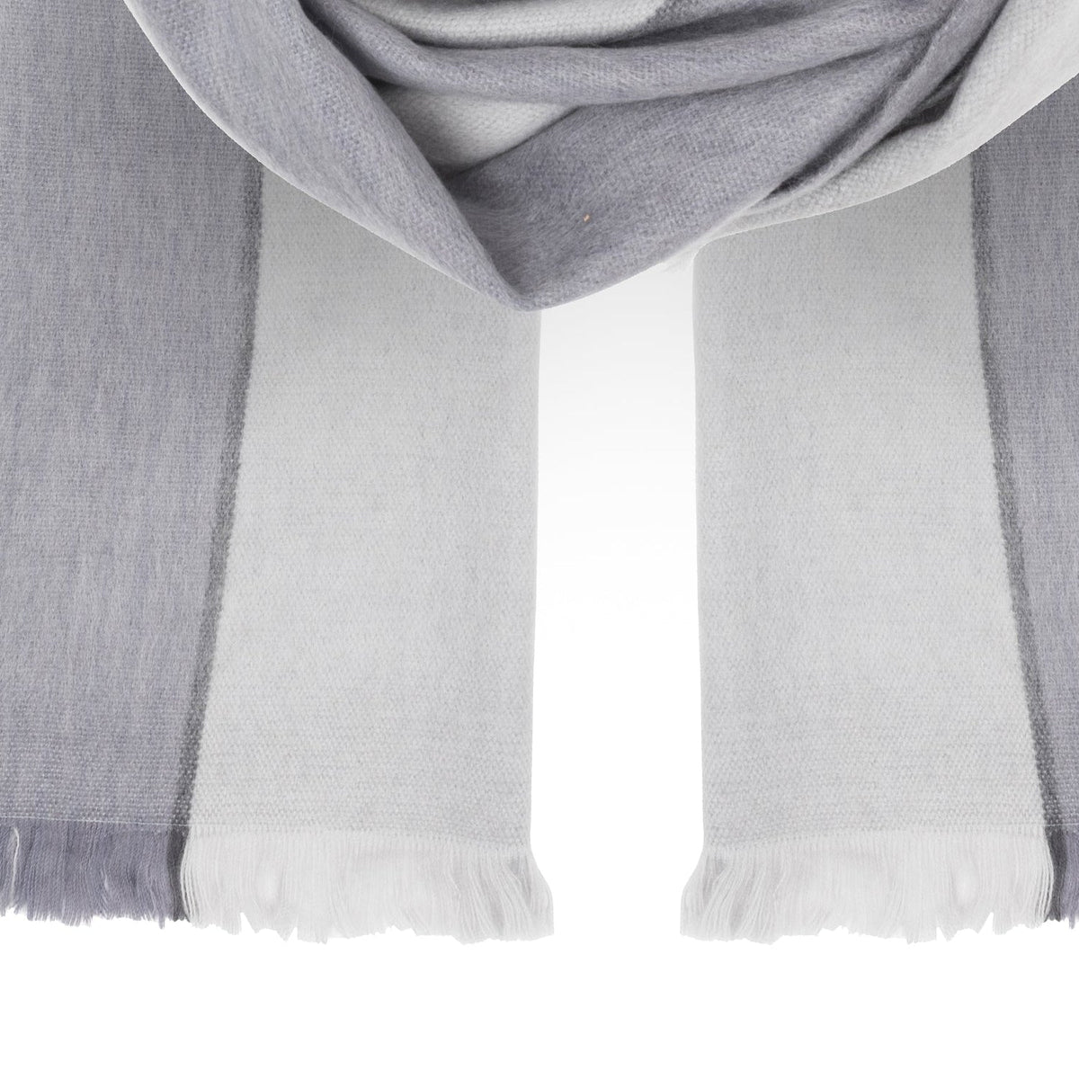 Alpaca scarf, Silver Grey Split, ends and fringe