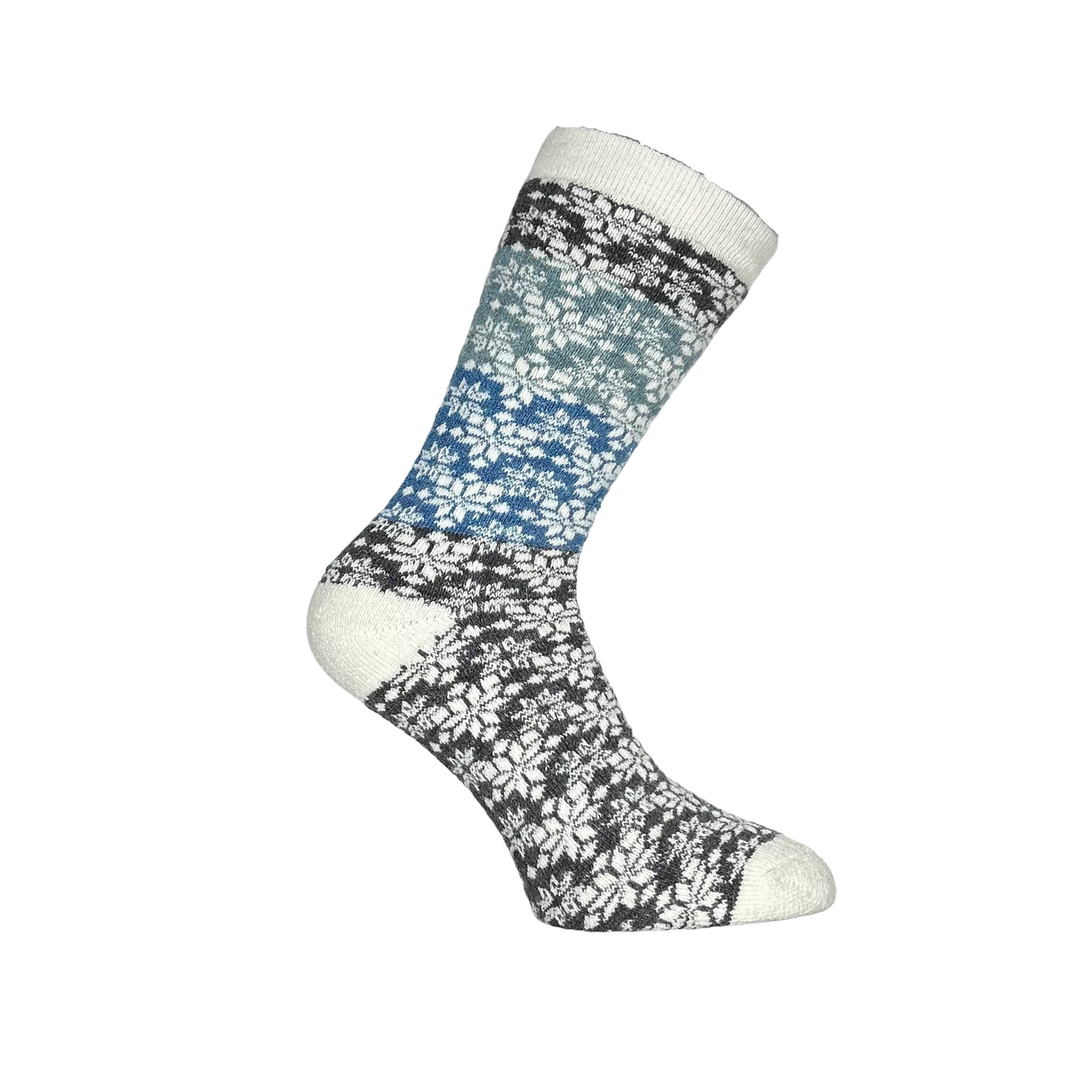 Aqua Snowflake alpaca sport socks