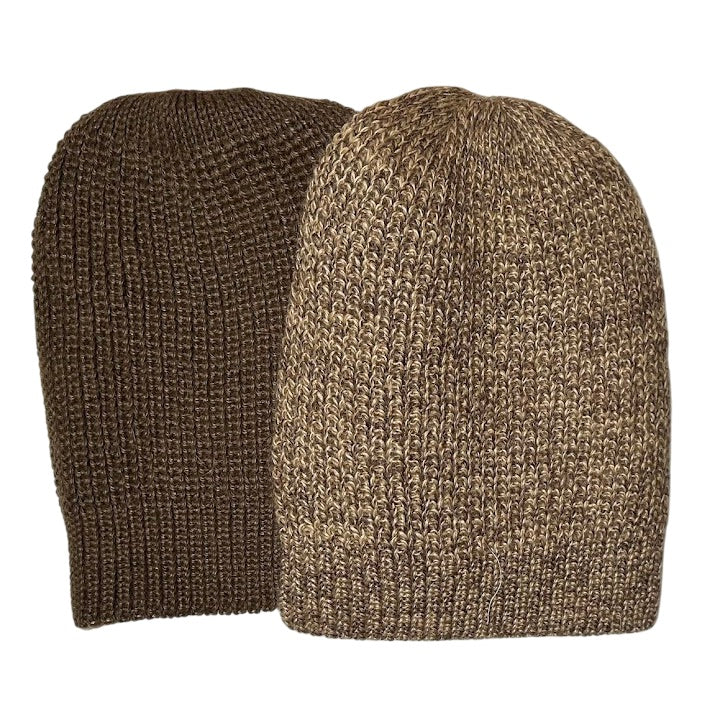 Brown Shades reversible alpaca beanie