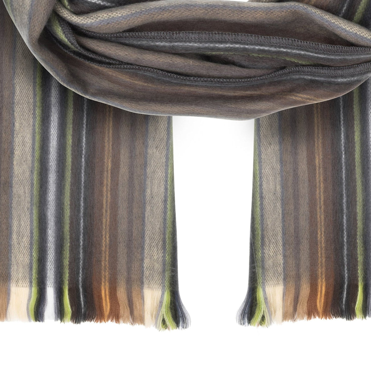 Alpaca scarf, Shady Grove, ends and fringe