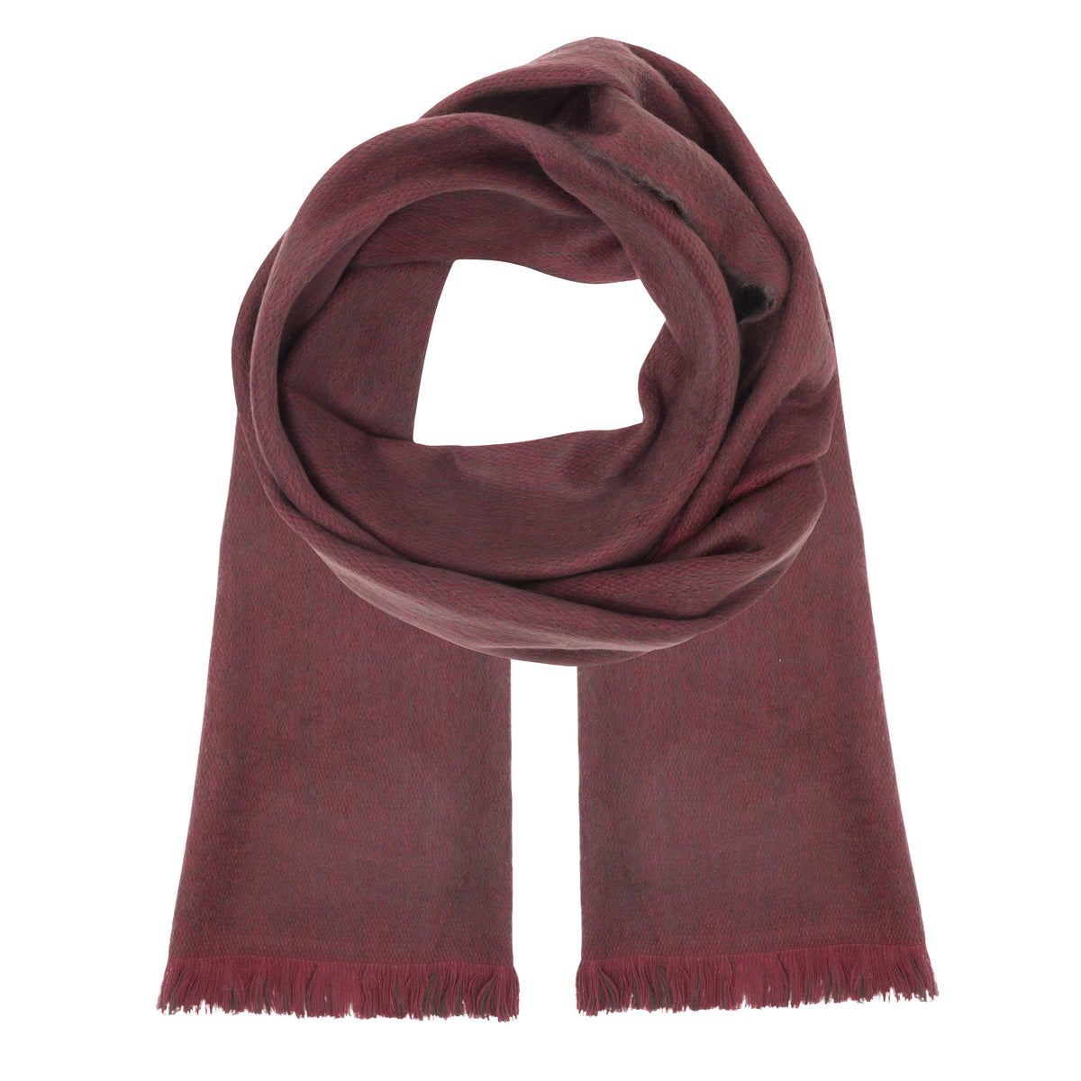Wine & Smoke Double Weave alpaca scarf