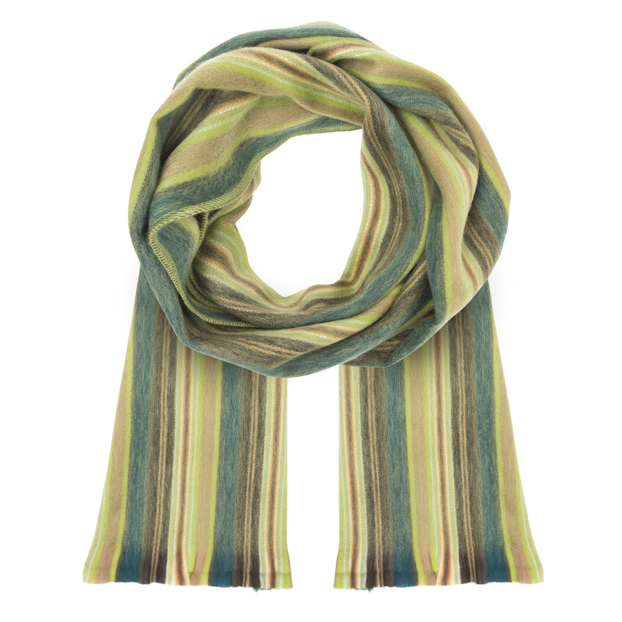 Alpaca Scarf (Green Stripes)