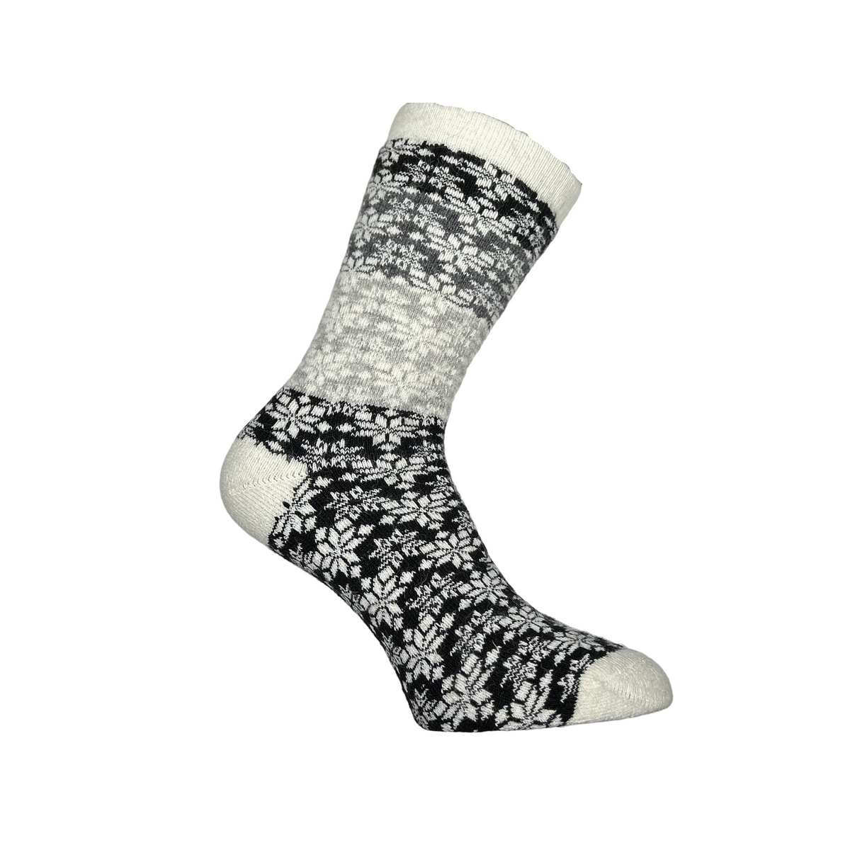 Gray Snowflake alpaca sport socks
