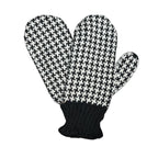 Houndstooth fleece lined alpaca mittens