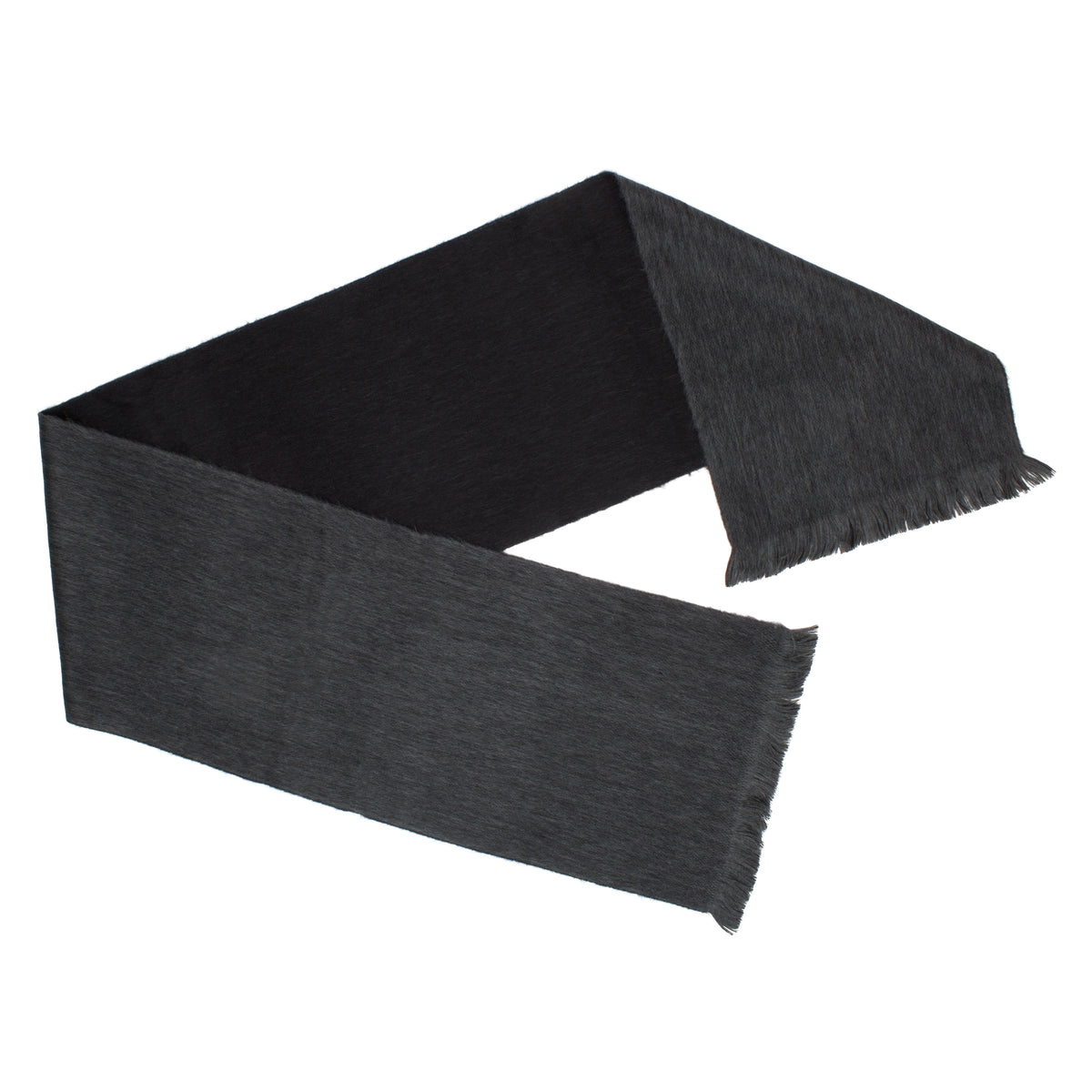 Black & Charcoal Double Weave alpaca scarf, handmade by artisans in Ecuador