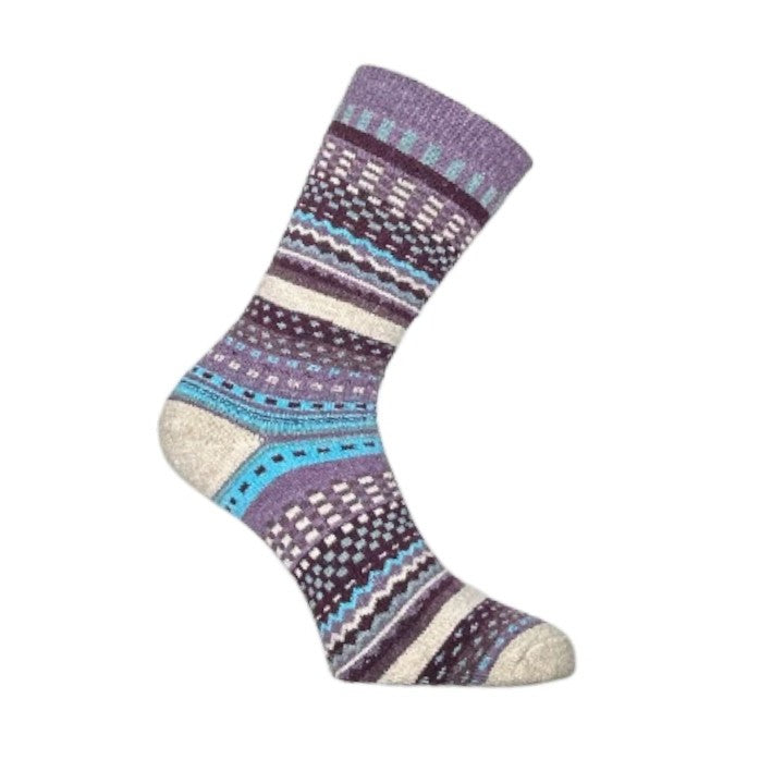 Purple Geometric alpaca sport socks