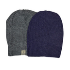 Purple & Gray reversible alpaca beanie