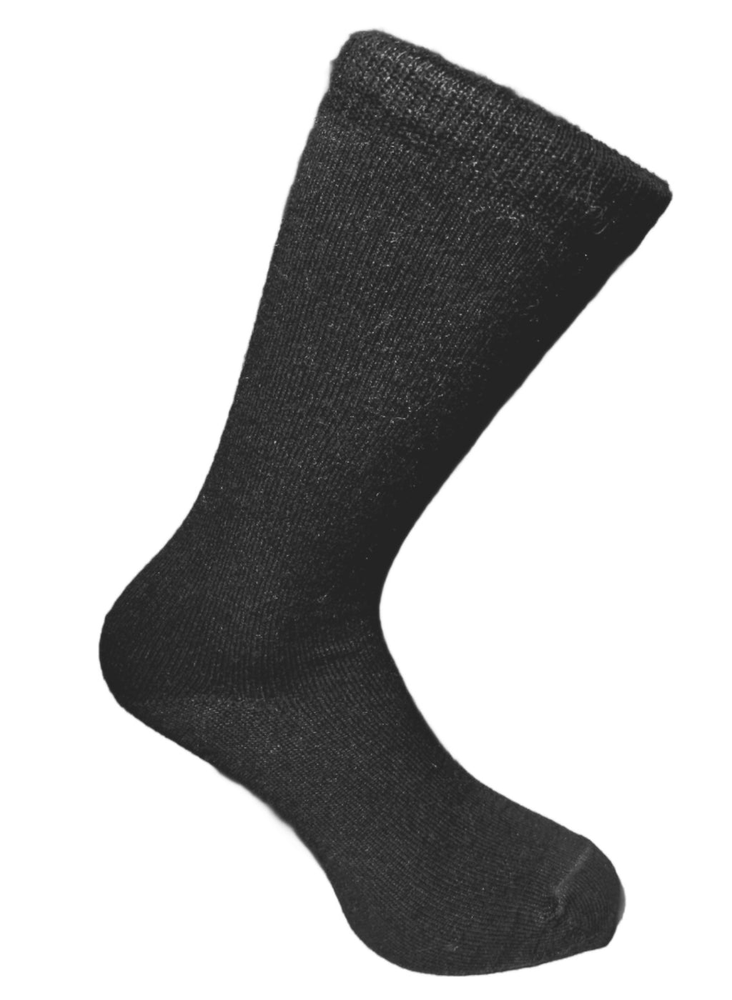 Black alpaca dress sock, side view