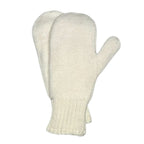 White fleece lined alpaca mittens