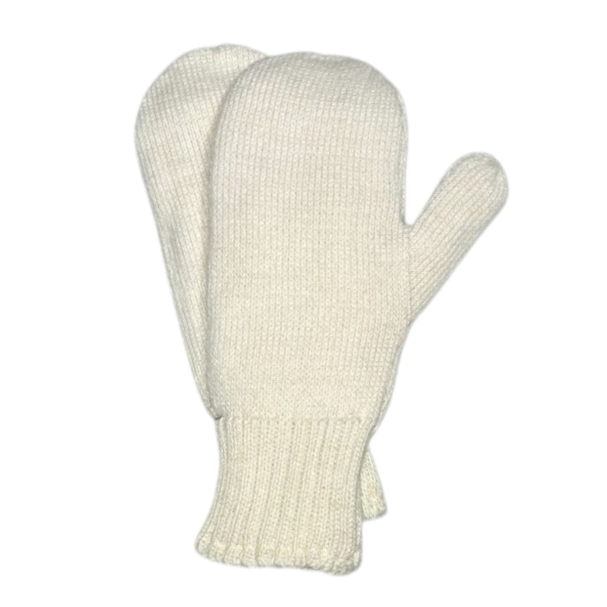 White fleece lined alpaca mittens