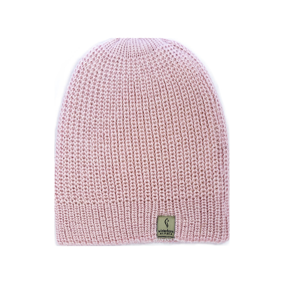 Reversible alpaca beanie, Pink and White
