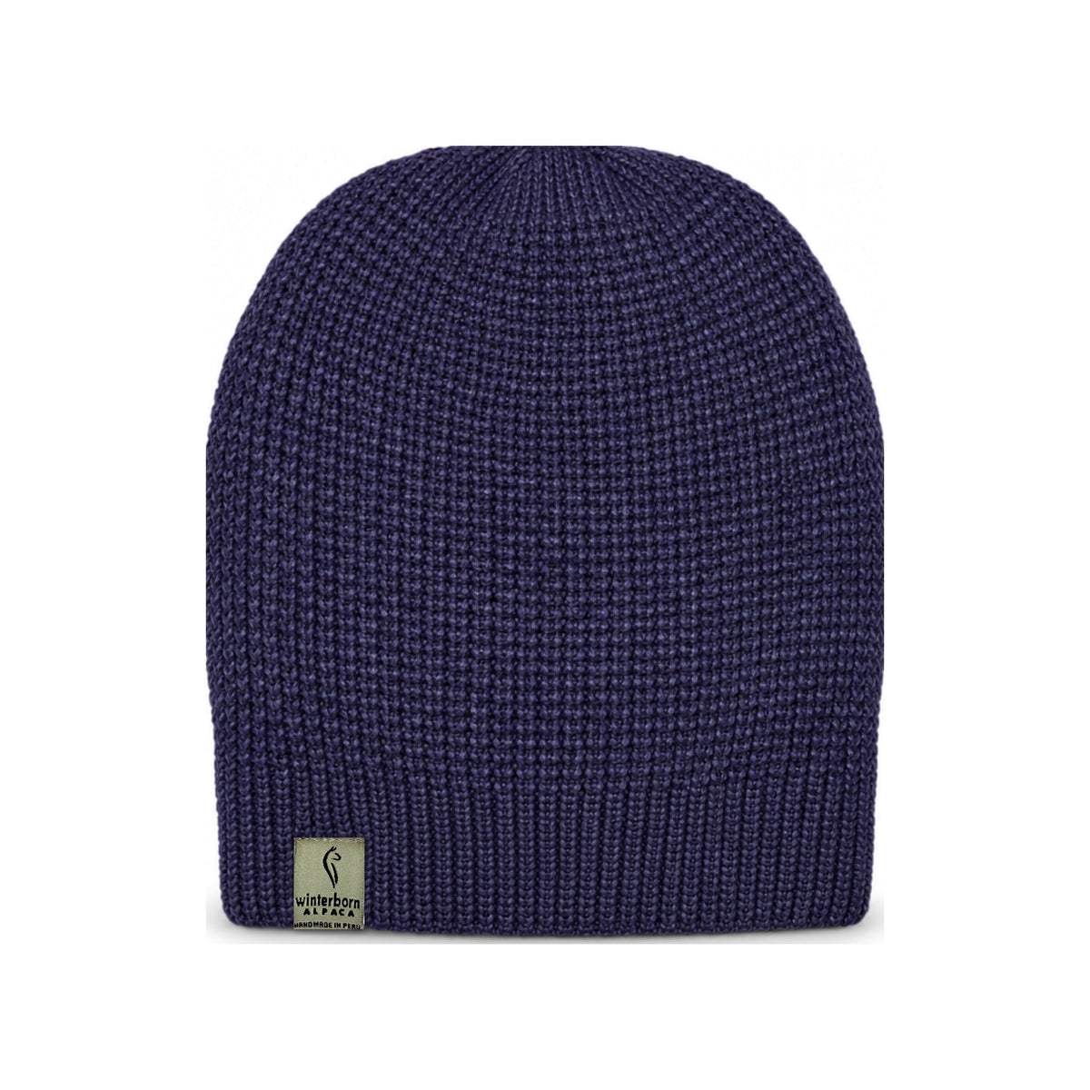 Reversible alpaca beanie, Purple and Gray