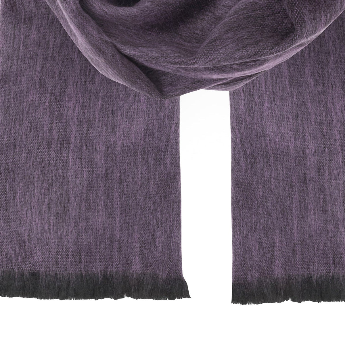 Alpaca scarf, Amethyst Sheen, ends and fringe