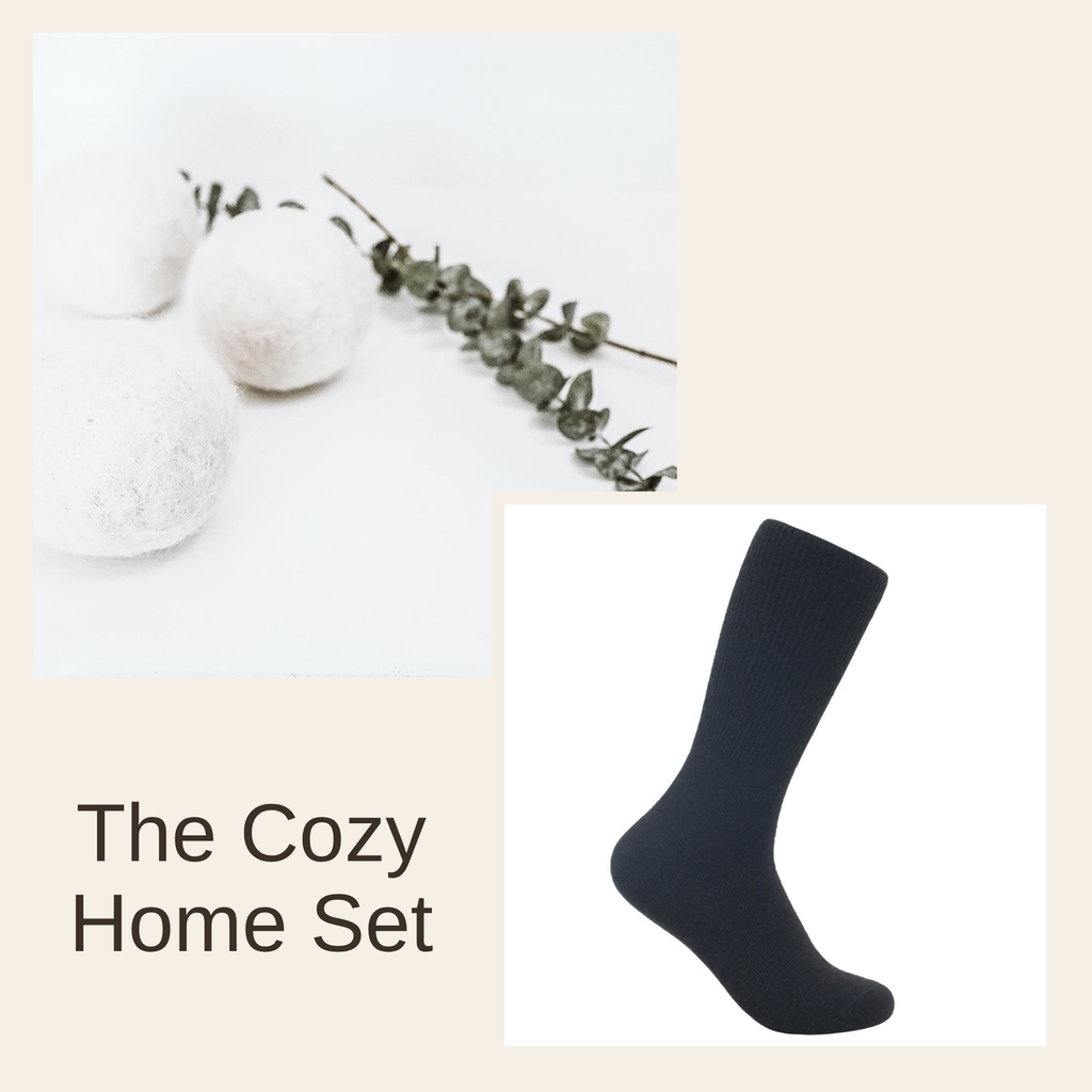 Alpaca Cozy Home Gift Set, Dryer Balls and Dress Socks