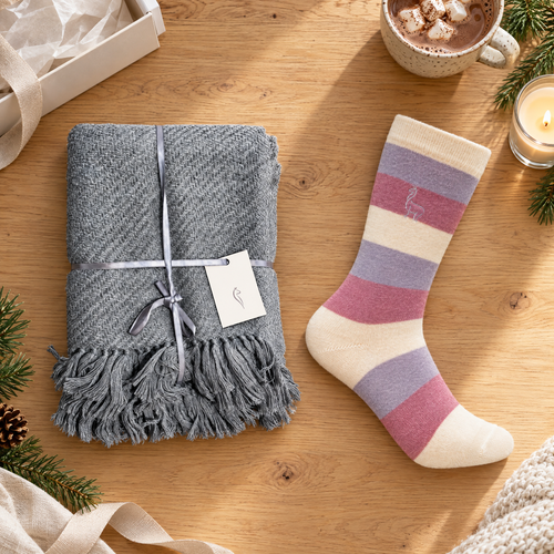 Alpaca cozy night in gift set flat lay