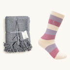 Alpaca Cozy Night In Gift Set: alpaca lap blanket and alpaca dress socks