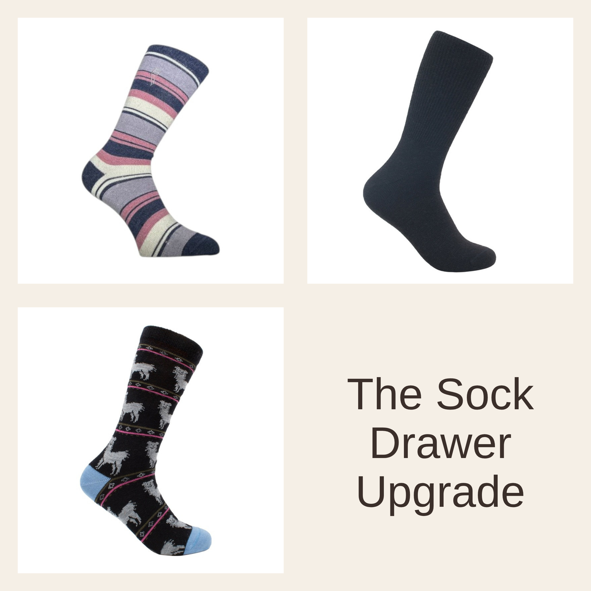 Alpaca Dress Socks Gift Set, Three Pairs, Sock Drawer Upgrade