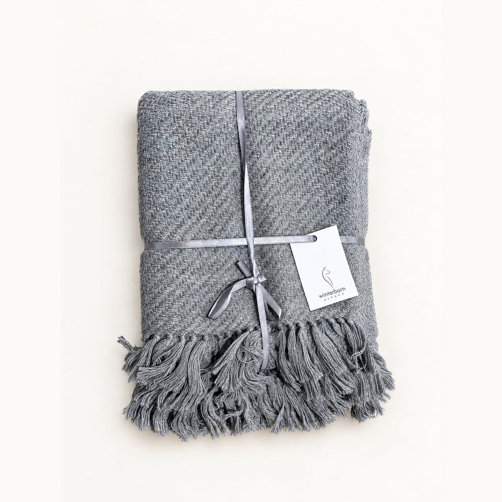 Alpaca lap blanket, Gray