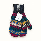 Fleece lined alpaca mittens, traditional pattern, Charcoal