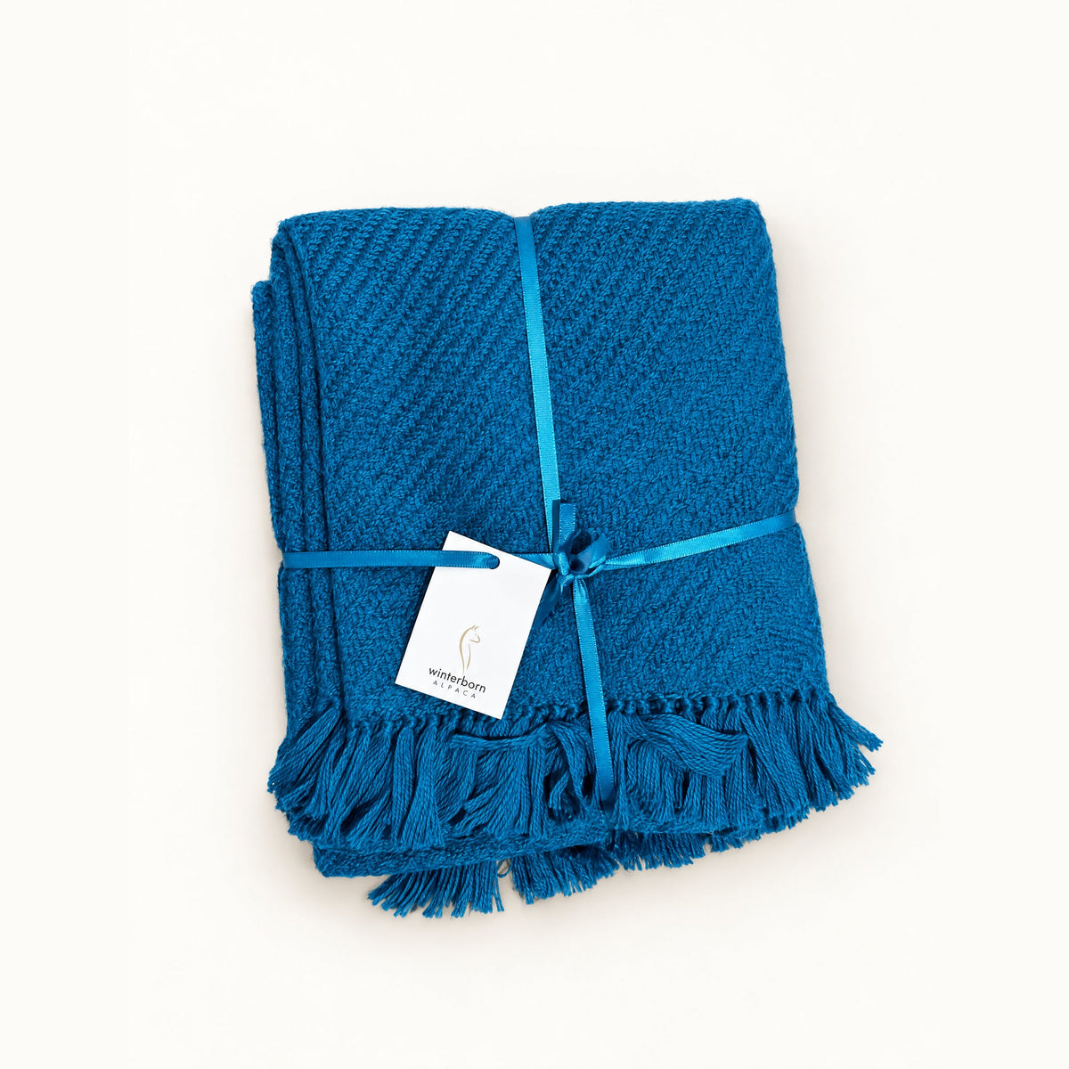 Alpaca lap blanket, Blue
