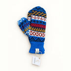 Fleece lined alpaca mittens, traditional pattern, Light Blue