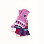 Alpaca glittens, traditional print, Pink