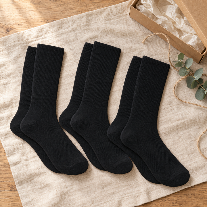 Winterborn Sock Drawer Upgrade alpaca gift set: three pairs of black alpaca dress socks