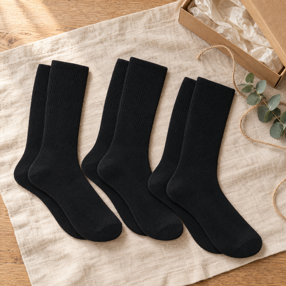 Winterborn Sock Drawer Upgrade alpaca gift set: three pairs of black alpaca dress socks
