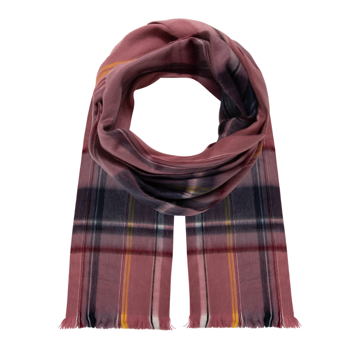 Dusky Pink Plaid alpaca scarf