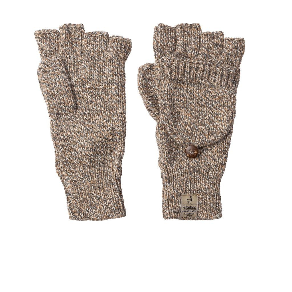 Mottled Brown alpaca mittens
