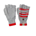 Light Grey with Red Accent alpaca mittens