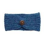 Mottled Blue alpaca knit headband