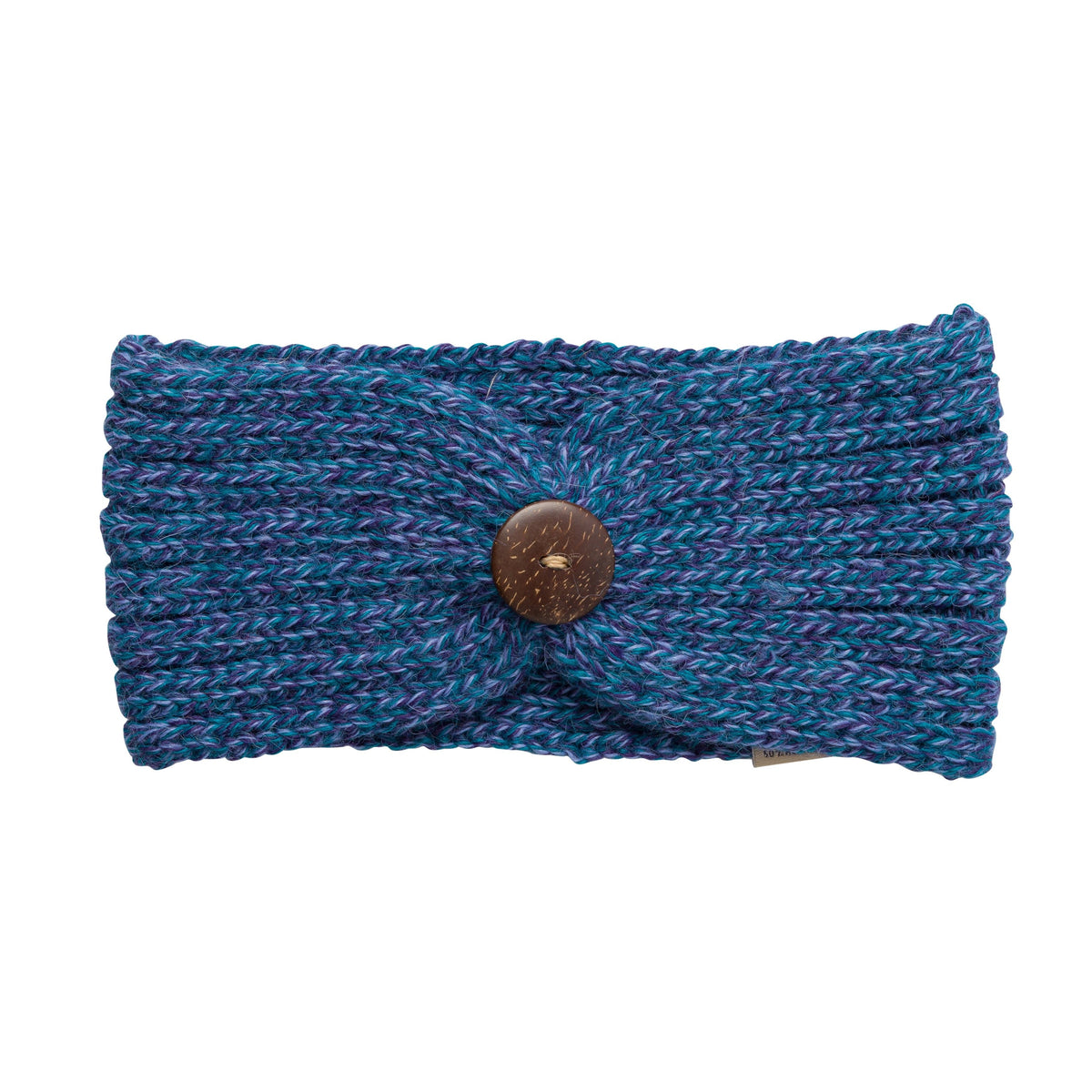 Mottled Blue alpaca knit headband