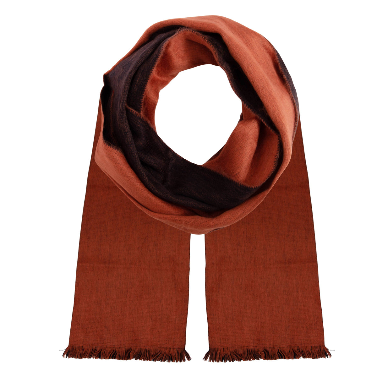 Orange & Black Double Weave alpaca scarf