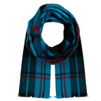 Alpaca Scarf (Bright Blue Plaid with Red Stripe)