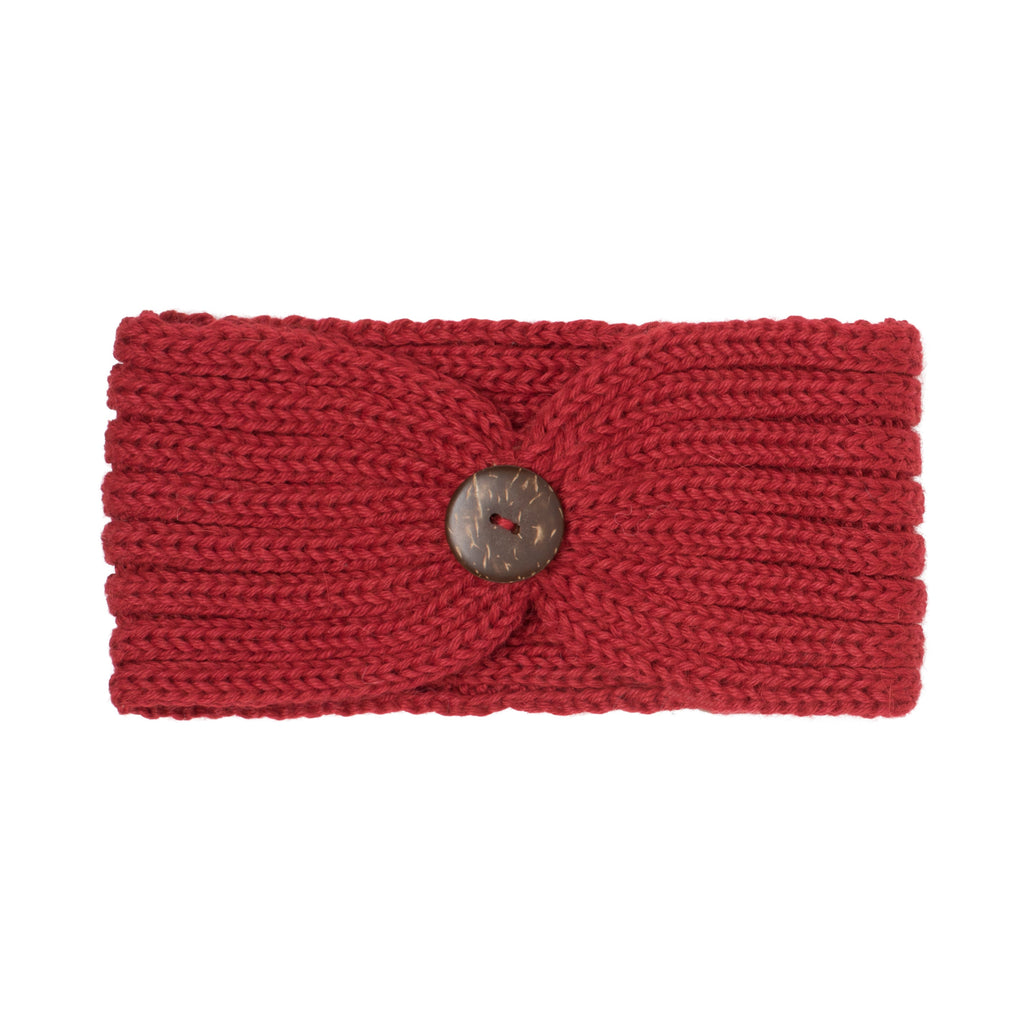 Red alpaca knit headband