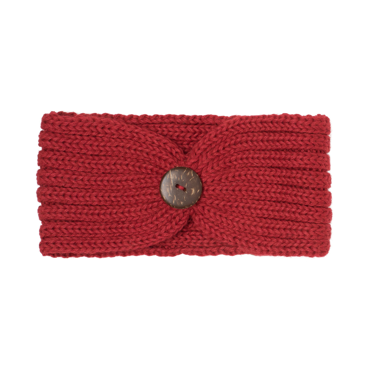 Red alpaca knit headband