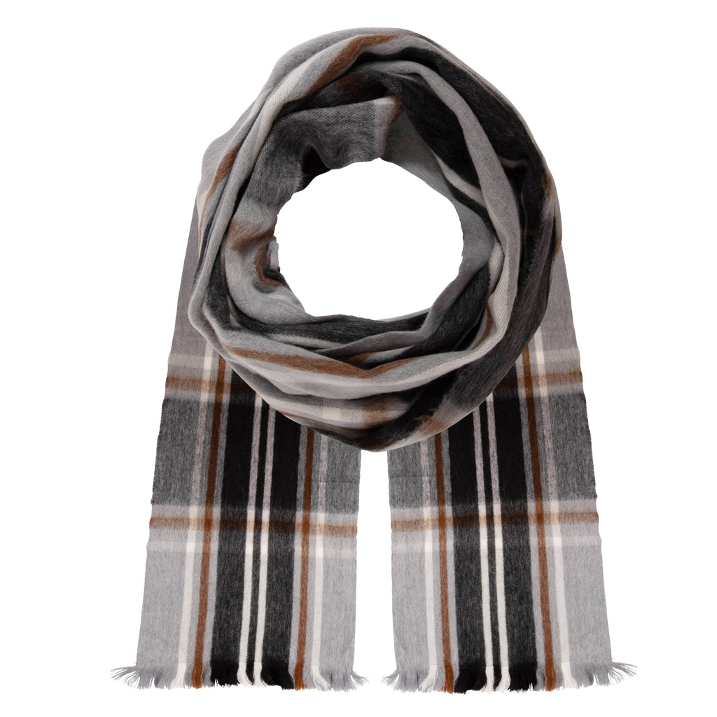 Alpaca Scarf (Gray Plaid)