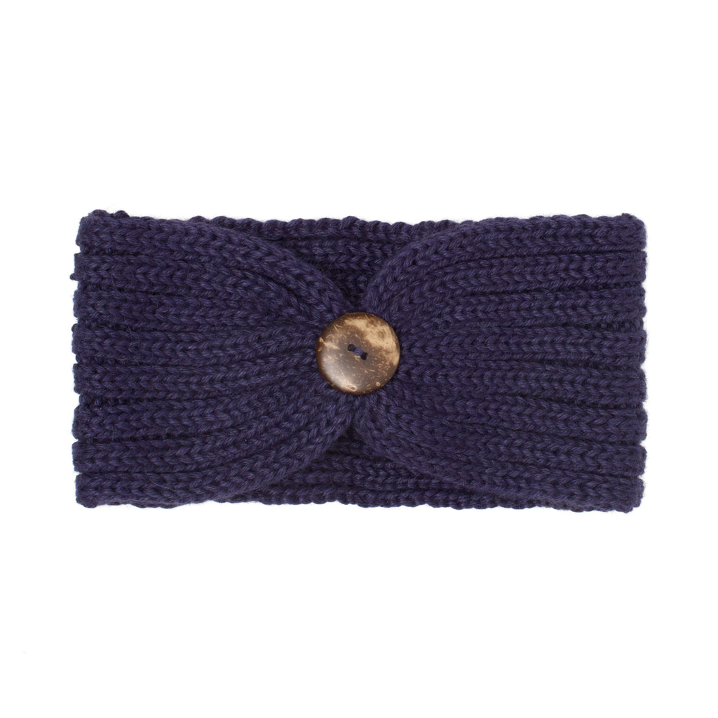 Indigo alpaca knit headband