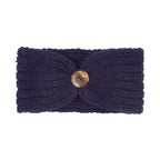 Indigo alpaca knit headband