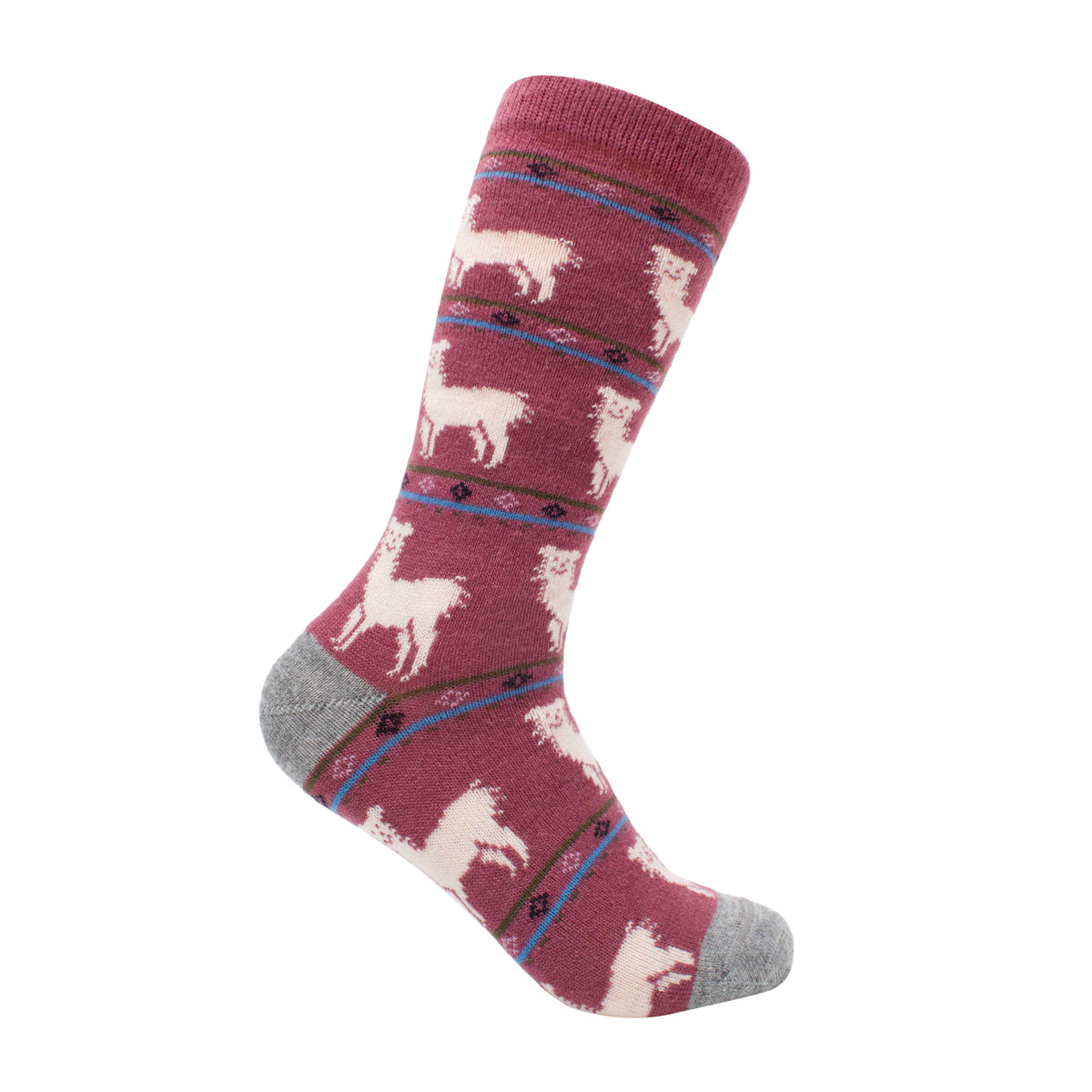 Fuchsia Alpaca Pattern alpaca dress socks