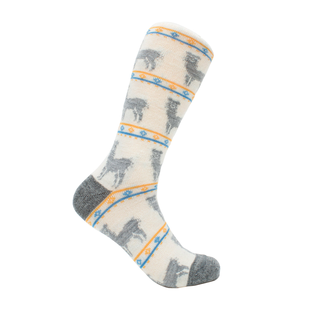 White Alpaca Pattern alpaca dress socks