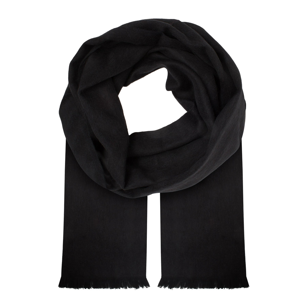 Solid Black alpaca scarf