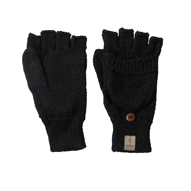 black alpaca mittens
