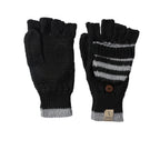 Black with Light Grey Accent alpaca mittens