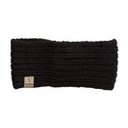 Black alpaca knit headband