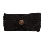 Black alpaca knit headband
