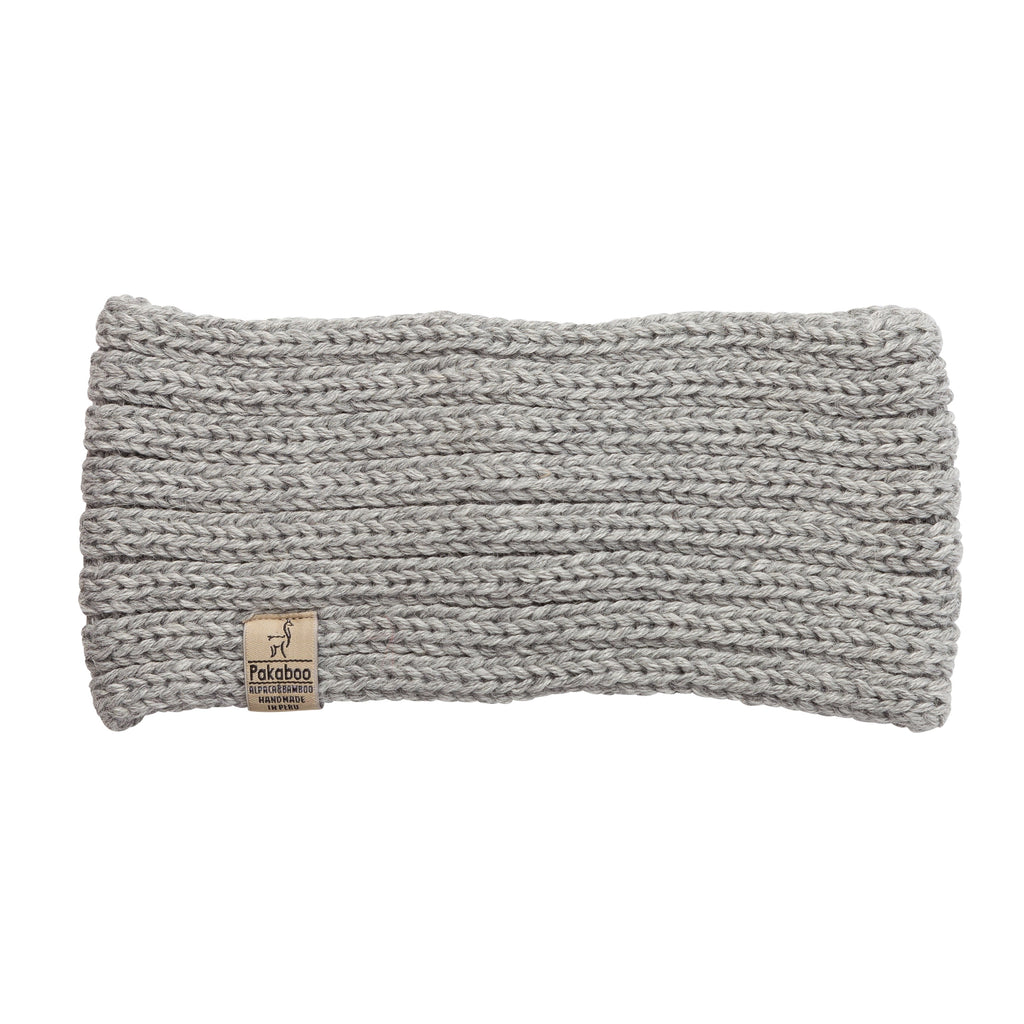 Grey alpaca knit headband